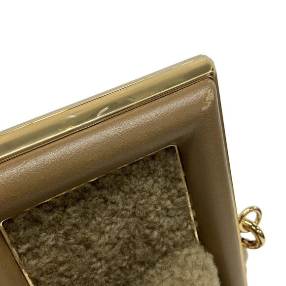 Auth FENDI First Medium Bag 8BP127 Light Brown Brown Mouton Leather Shoulder Bag - Picture 14 of 16